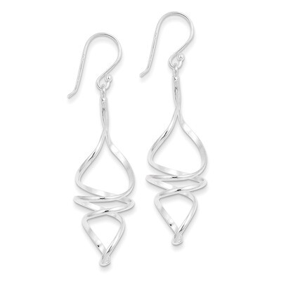 Corkscrew Dangle Earrings Sterling Silver QE4029, MPN: QE4029, 883957928593