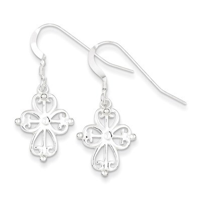 Cross Dangle Earrings Sterling Silver QE6920, MPN: QE6920, 886774760933