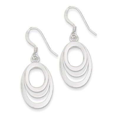 Oval Dangle Earrings Sterling Silver QE4009, MPN: QE4009, 886774749488