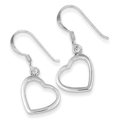 Heart Dangle Earrings Sterling Silver QE4213, MPN: QE4213, 883957929170
