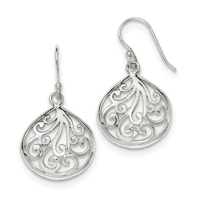 Swirl Dangle Earrings Sterling Silver QE11990, MPN: QE11990, 191101230707