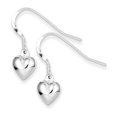 Heart Dangle Earrings Sterling Silver QE4204, MPN: QE4204, 883957929132