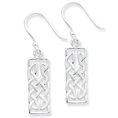 Rectangular Dangle Earrings Sterling Silver Polished QE6945, MPN: QE6945, 886774646787