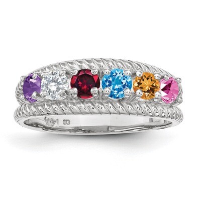 6 Birthstones family jewelry ring Sterling Silver XMR8/6SS, MPN: XMR8/6SS, 883957889733