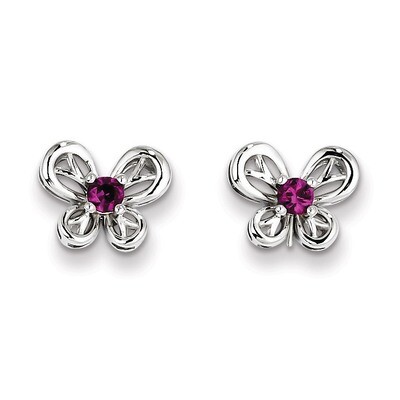 Ruby July Earrings Sterling Silver QBE24JUL, MPN: QBE24JUL, 883957528922