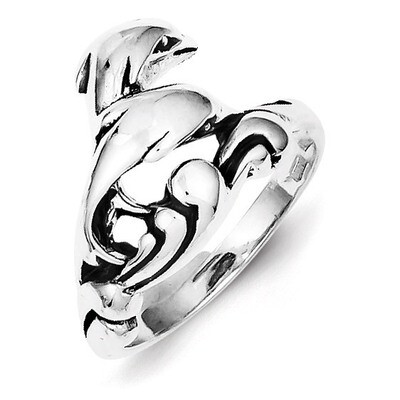 Dolphin Ring Antiqued Sterling Silver QR954, MPN: QR954, 883957255316