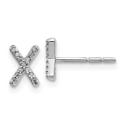 Initial x Earrings 14k White Gold Diamond EM4169X-008-WA, MPN: EM4169X-008-WA, 883957663463