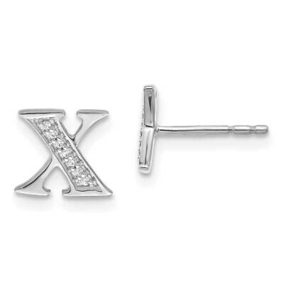 Initial x Earrings 14k White Gold Diamond EM4170X-005-WA, MPN: EM4170X-005-WA, 883957663609
