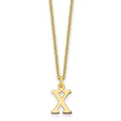 Cutout Letter X Initial Necklace 10k Gold 10XNA727Y/X, MPN: 10XNA727Y/X,
