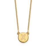 Tiny Circle Block Initial Letter X Necklace 14k Gold XNA722Y/X, MPN: XNA722Y/X, 196904089958