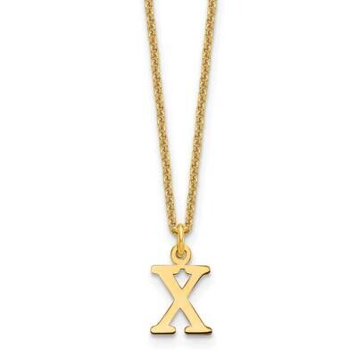 Letter X Initial Pendant with Chain 14k Gold Cutout XNA727Y/X, MPN: XNA727Y/X, 191101672590