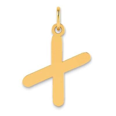 Bubble Letter X Initial Pendant 14k Gold Polished YC1441X, MPN: YC1441X, 196904077580
