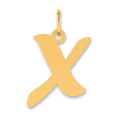Script Letter X Initial Pendant 14k Gold Polished YC1438X, MPN: YC1438X, 196904077429