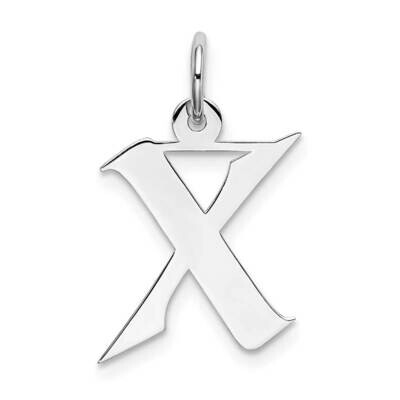 Medium Artisan Block Initial x Charm Sterling Silver Rhodium-plated QC5089X, MPN: QC5089X, 88395773…