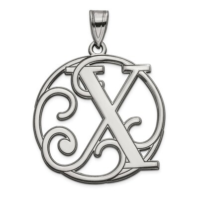 Script Initial X Charm Sterling Silver Fancy  QC8999X, MPN: QC8999X, 191101459610