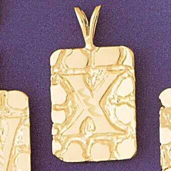 Dazzlers Jewelry Initial X Pendant Necklace Charm Bracelet in Yellow, White or Rose Gold 9576x, MPN…