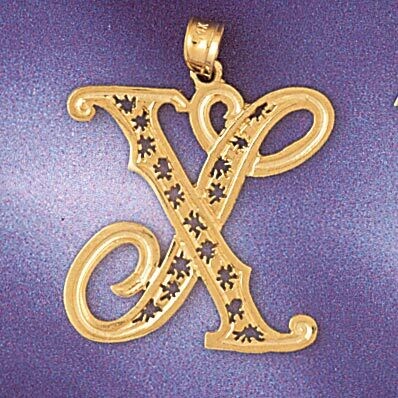 Dazzlers Jewelry Initial X Pendant Necklace Charm Bracelet in Yellow, White or Rose Gold 9563x, MPN…