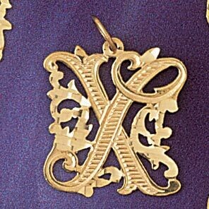 Dazzlers Jewelry Initial X Pendant Necklace Charm Bracelet in Yellow, White or Rose Gold 9557x, MPN…
