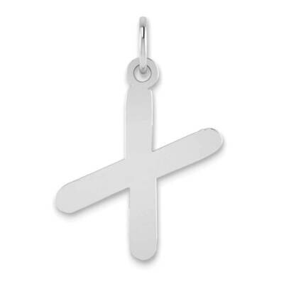 Bubble Letter X Initial Pendant 14k White Gold Polished YC1441WX, MPN: YC1441WX,