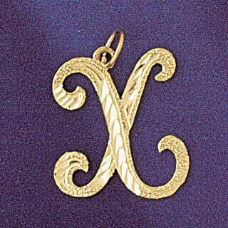 Dazzlers Jewelry Initial X Classic Pendant Necklace Charm Bracelet in Yellow, White or Rose Gold 95…