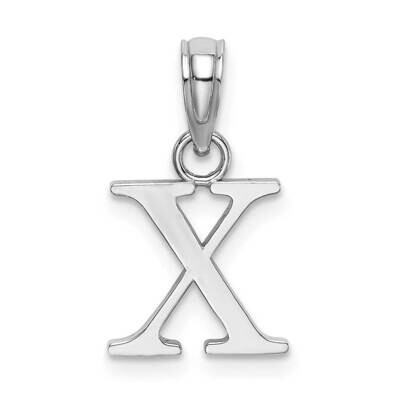 X Block Initial Charm 14k White Gold Polished K6423WX, MPN: K6423WX, 637218161614