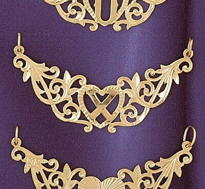 Dazzlers Jewelry Initial X Heart Pendant Necklace Charm Bracelet in Yellow, White or Rose Gold 9578…