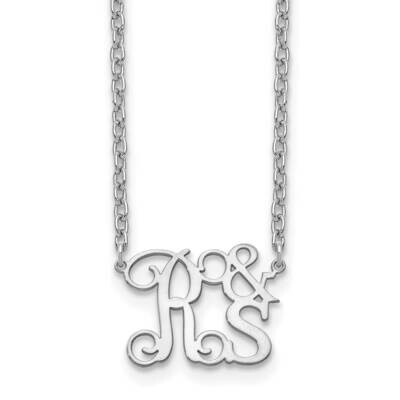 Stacked Initial &amp; Initial Necklace 14k White Gold XNA901W, MPN: XNA901W,