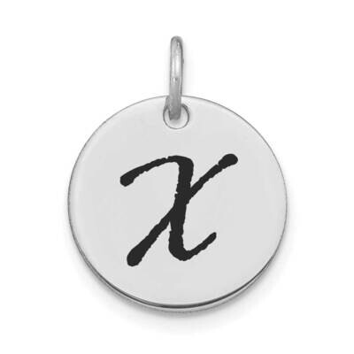 Letter X Black Epoxy Initial Disk Charm 14k White Gold Polished YC1436WX, MPN: YC1436WX, 1969040901…