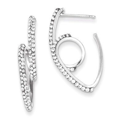 Sterling Silver Stellux Crystal Dangle Post Earrings QE9496