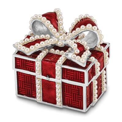 Excitement Faux Pearl Red Gift Box Trinket Box Bejeweled BJ4043, MPN: BJ4043, 191101910203