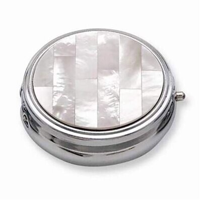 Tizo Pill Box White Mother of Pearl MOP515WHT, MPN: MOP515WHT,