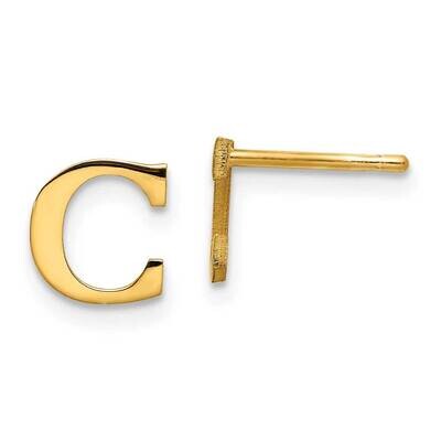 Initial Letter C Post Earrings 14k Laser Polished XNE46Y/C, MPN: XNE46Y/C, 883957949680