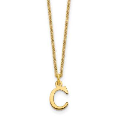Letter C Initial Pendant with Chain 14k Gold Cutout XNA727Y/C, MPN: XNA727Y/C, 191101672590