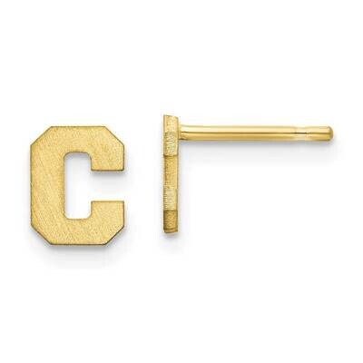 Initial Letter C Post Earrings 10k Gold Brushed 10XNE45Y/C, MPN: 10XNE45Y/C,
