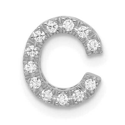 Initial C Charm 14k White Gold Diamond PM5221C-010-WA, MPN: PM5221C-010-WA, 883957713472