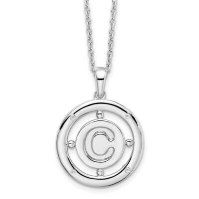 White Ice .025Ct. Diamond Initial C Necklace Sterling Silver QW499C-18, MPN: QW499C-18, 191101479229