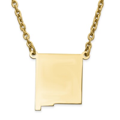 New Mexico State Pendant Necklace with Chain 14k Yellow Gold Engravable XNA706Y-NM, MPN: XNA706Y-NM…