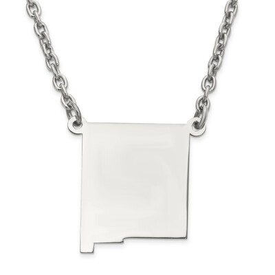 New Mexico State Pendant Necklace with Chain 14k White Gold Engravable XNA706W-NM, MPN: XNA706W-NM,…