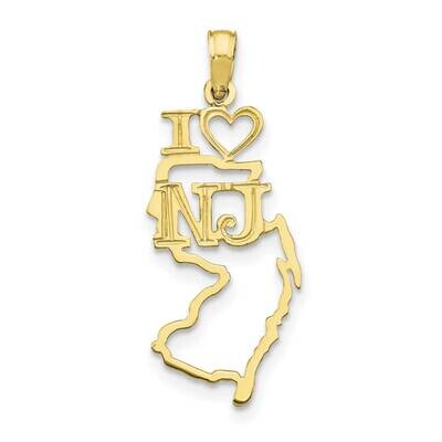 New Jersey State Pendant 10k Gold Solid 10D1178, MPN: 10D1178,