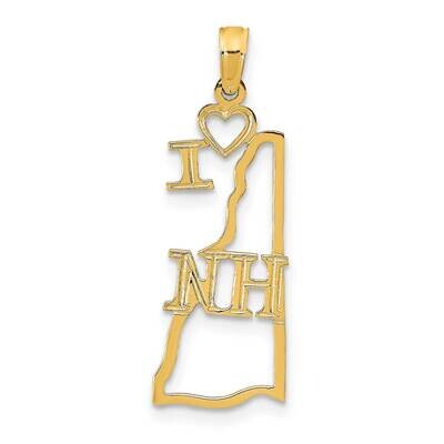 New Hampshire State Pendant 14k Gold Solid D1177, MPN: D1177,