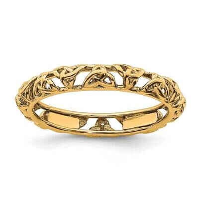 Yellow-plated Celtic Knot Ring Sterling Silver QSK2009, MPN: QSK2009, 191101725418