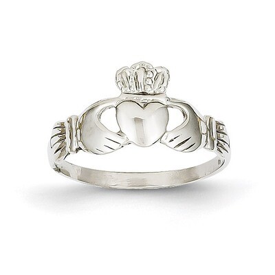 Ladie&#39;s Claddagh Ring 14k White Gold D3107, MPN: D3107, 883957899169