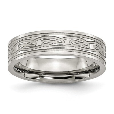 Flat Laser Etched Celtic Knot 6mm Polished Band Stainless Steel SR115 by Chisel, MPN: SR115, 886774…