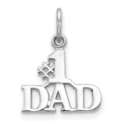 #1 Dad Charm 10k White Gold 10C449W, MPN: 10C449W,