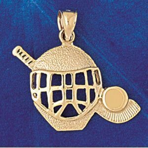 Dazzlers Jewelry Hockey Pendant Necklace Charm Bracelet in Yellow, White or Rose Gold 3585, MPN: DZ…