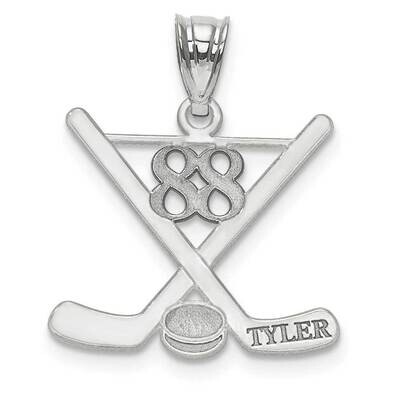 Personalized Hockey Pendant 10k White Gold 10XNA703W, MPN: 10XNA703W,