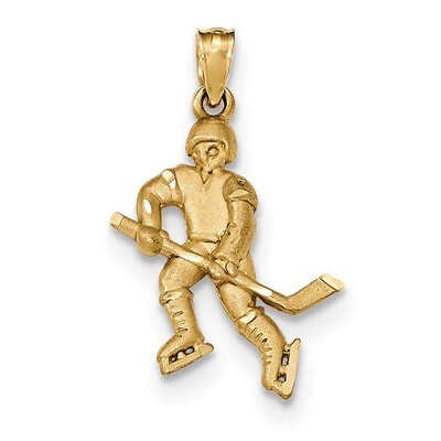 Diamond -cut Hockey Player Pendant 14k Gold Satin K5440, MPN: K5440, 191101459207