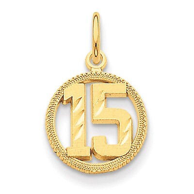 #15 Circle Pendant 14k Gold C1651, MPN: C1651, 886774960180