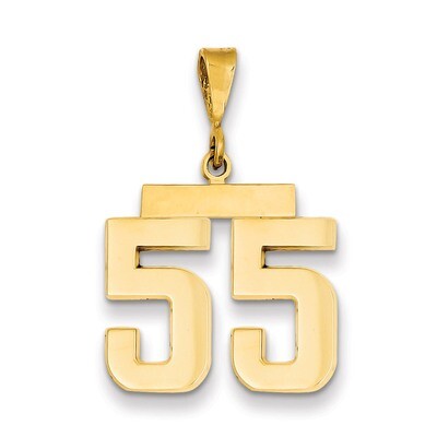 Number 55 Charm 14k Gold Medium Polished MP55, MPN: MP55, 883957135496