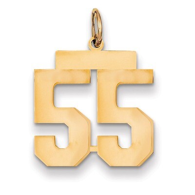 Number 55 Charm 14k Gold Medium Polished LM55, MPN: LM55, 883957134918